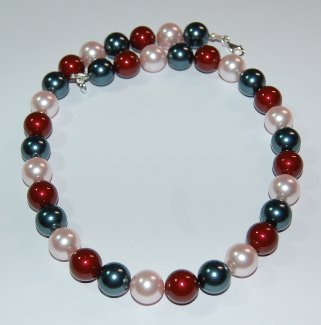 Perlenkette, Swarovski Perlen in Multicolor