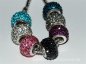 Preview: Glitzerbead Aqua, Silber 925, ca. 13 mm