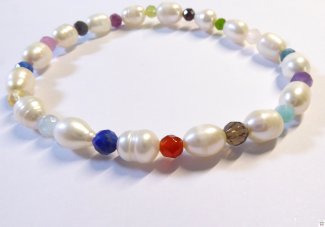 Armschmuck Perlenarmband, Süßwasserzuchtperlen, Multicolor