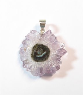 Amethyst-Stalaktit-Anhänger, Silberöse