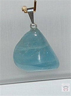 Trommelsteinanhänger Aquamarin mit Silberöse