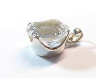 Preview: Silberanhänger Bergkristall facettiert