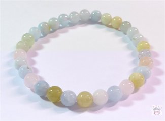 Armschmuck Kugelarmband Beryll Multicolor, ca. 6 mm