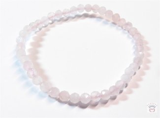 Armband Rosenquarz, facettiert, 4mm