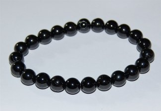 Armschmuck Kugelarmband Turmalin schwarz, ca. 8 mm