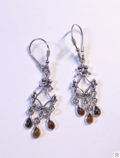 Bernsteinohrhänger Multicolor