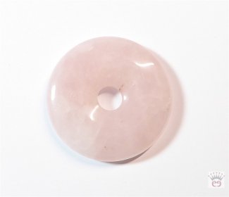 Anhänger Donut, Rosenquarz, ca. 40 mm