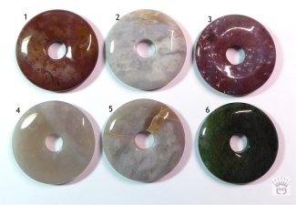 Anhänger Donut, diverse Steinsorten, 40 mm