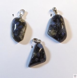 Blue Spot Stone-Anhänger, Freiform