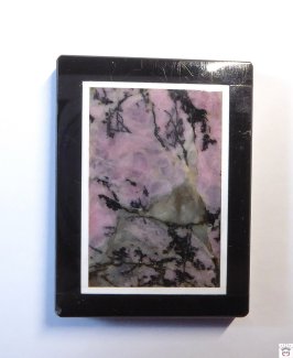 Rhodonit mit Achat-Anhänger Rechteck