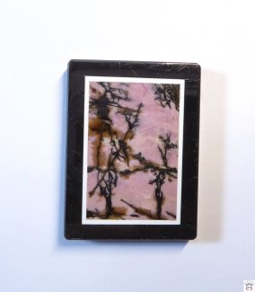 Rhodonit mit Achat-Anhänger Rechteck