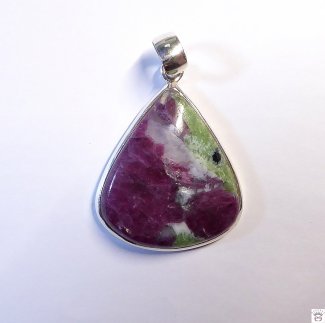 Edelsteinanhänger Rubin-Zoisit, Silber 925