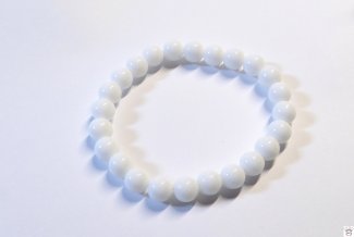 Armschmuck Kugelarmband Jade weiß, ca. 8 mm