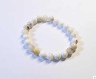 Armschmuck Kugelarmband Weißopal, ca. 8 mm,