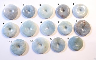 Anhänger Donut, Aquamarin, ca. 29-34 mm