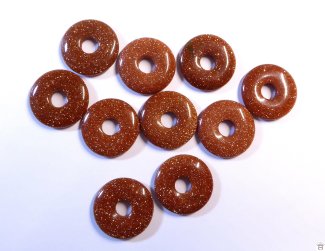 Anhänger Donut, Goldfluss, ca. 20 mm