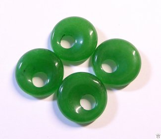 Edelsteindonut Jade grün, ca. 18 mm
