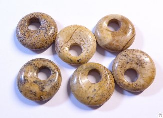 Edelsteindonut Landschaftsjaspis, ca. 18 mm