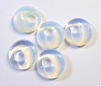 Edelsteindonut Opalglas, ca. 18 mm