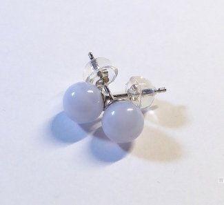 Silberohrstecker Chalcedon