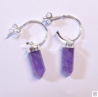 Preview: Halbcreole, Amethyst-Spitze, Silber