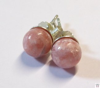 Silberohrstecker Rhodochrosit, 6mm