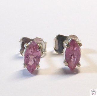 Silberohrstecker Turmalin pink facettiert