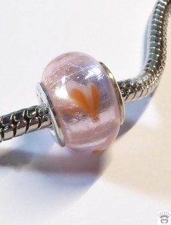 Glasbead mit Silberkappen