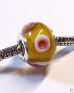 Glasbead mit Silberkappen