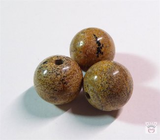 Edelsteinkugel Landschaftsjaspis, ca. 16 mm mit großer Bohrung