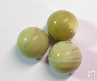 Edelsteinkugel Zitronenchrysopras, mit großer Bohrung