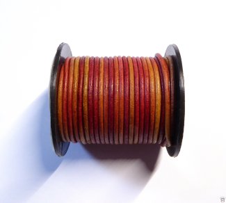 Rindslederband gypsy irasa, rot-orange-beige