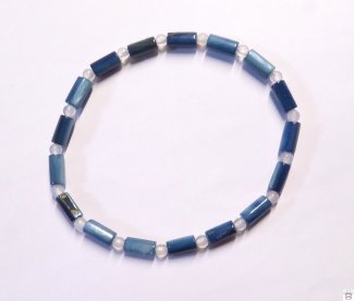 Muschelperlenarmband, Evening Blue