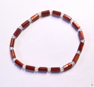 Muschelperlenarmband, Tube klein, Ruby Red