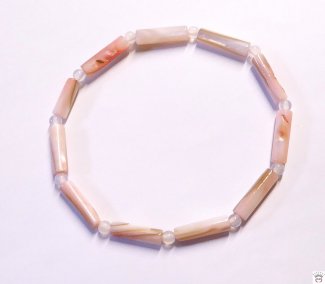Muschelperlenarmband, Tube groß, Light Pink