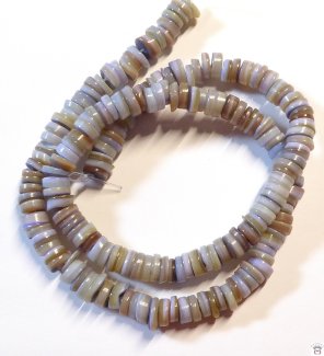 Muschelperlenstrang, Disc, Lavender Grey