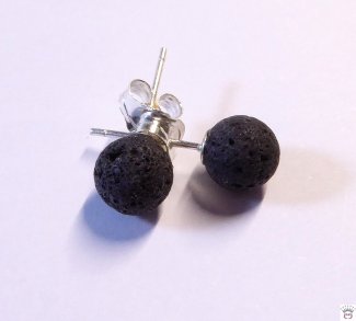 Silberohrstecker Lava schwarz