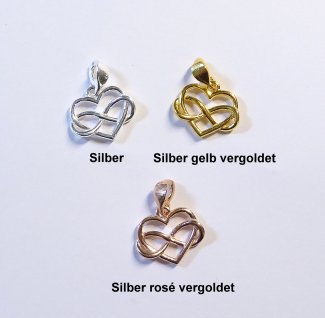 Silberanhänger Herz mit Unendlichkeitszeichen