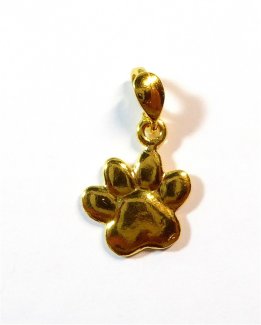 Silberanhänger Hundepfote vergoldet