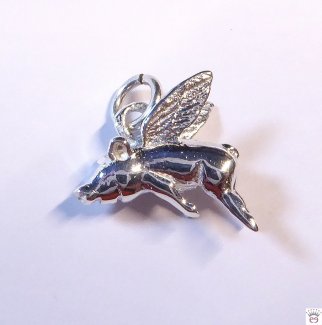 Silberanhänger fliegendes Schwein