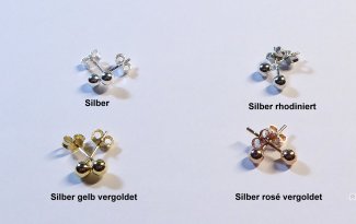 Ohrstecker glatt, Kugel, Silber