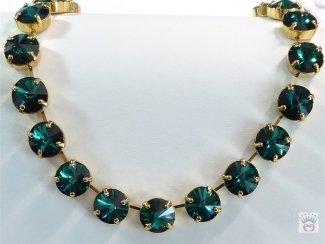 Halskette mit Swarovski® Kristallen in grün