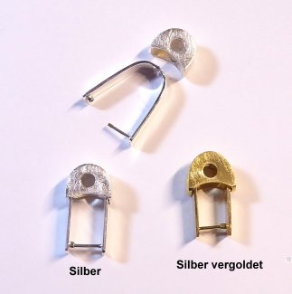 Wechselbogen aus Silber mit Kappe, matt/glänzend