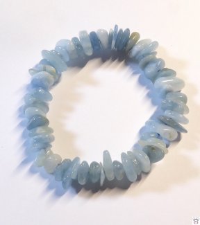 Einreihiges Splitterarmband Aquamarin