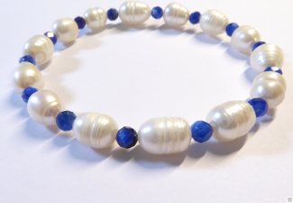 Armschmuck Perlenarmband, Süßwasserzuchtperlen, Disthen