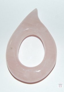 großer, tropfenförmiger Edelsteinanhänger Rosenquarz