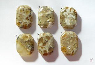 Achteckiger Flatstone aus Opalith (caramel)