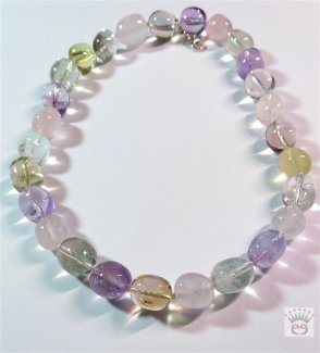 Edelsteinkette in Multicolor, barock, geknotet