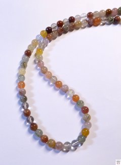 Edelsteinkette Rutilquarz Multicolor, 6mm