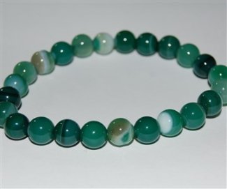 Armschmuck Kugelarmband Achat grün, ca. 8 mm